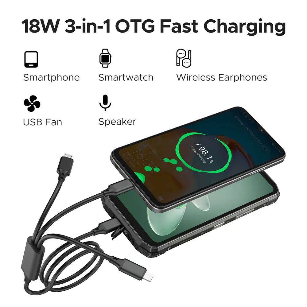 DOOGEE Fire 6 Power 15500mAh 18W 3-in-1Reverse Charging 50MP Camera Android 14 - Image 3